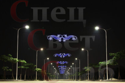 Новогоднее украшение улиц. Светодиодная перетяжка Звездная мечта Синяя