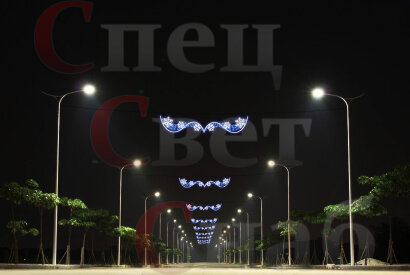 Новогоднее украшение для улицы. Светодиодная перетяжка  "Вьюга"