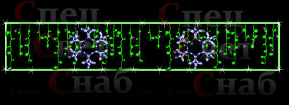 Светодиодное ограждение для уличной ёлки "Снежинки" 3 х 0.5 м