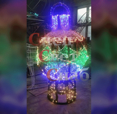 Световая фигура "Ретро шар" на подставке высота 2м