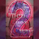 Уличная неоновая фигура "Цифра 2" красная