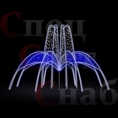 Светодиодный фонтан для площади "Скайлайн" 5 х 8 м Синий/Белый. Акция